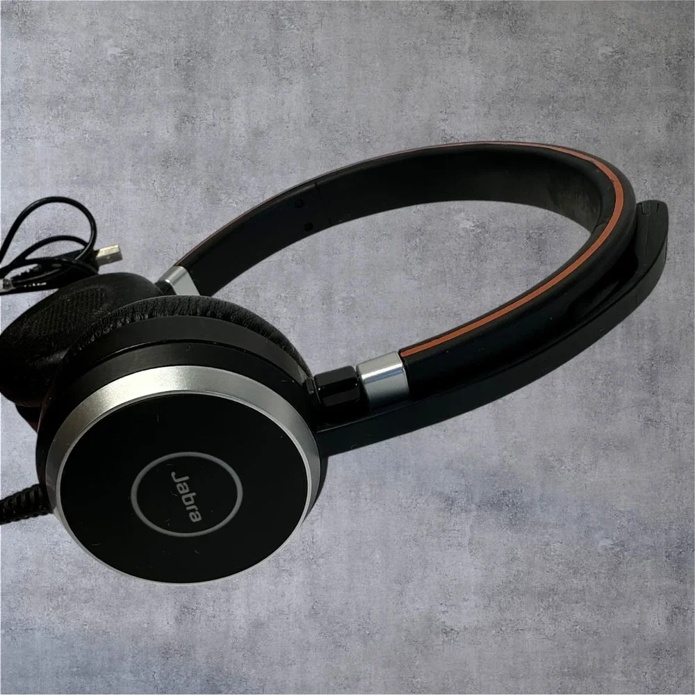 Jabra On Ear Evolve 40 Stereo Headset Black Wired USB 3.5mm Jack Tested/Works‎